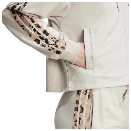 Adidas Γυναικεία ζακέτα Animal Print 3-Stripes French Terry Full-Zip Hoodie